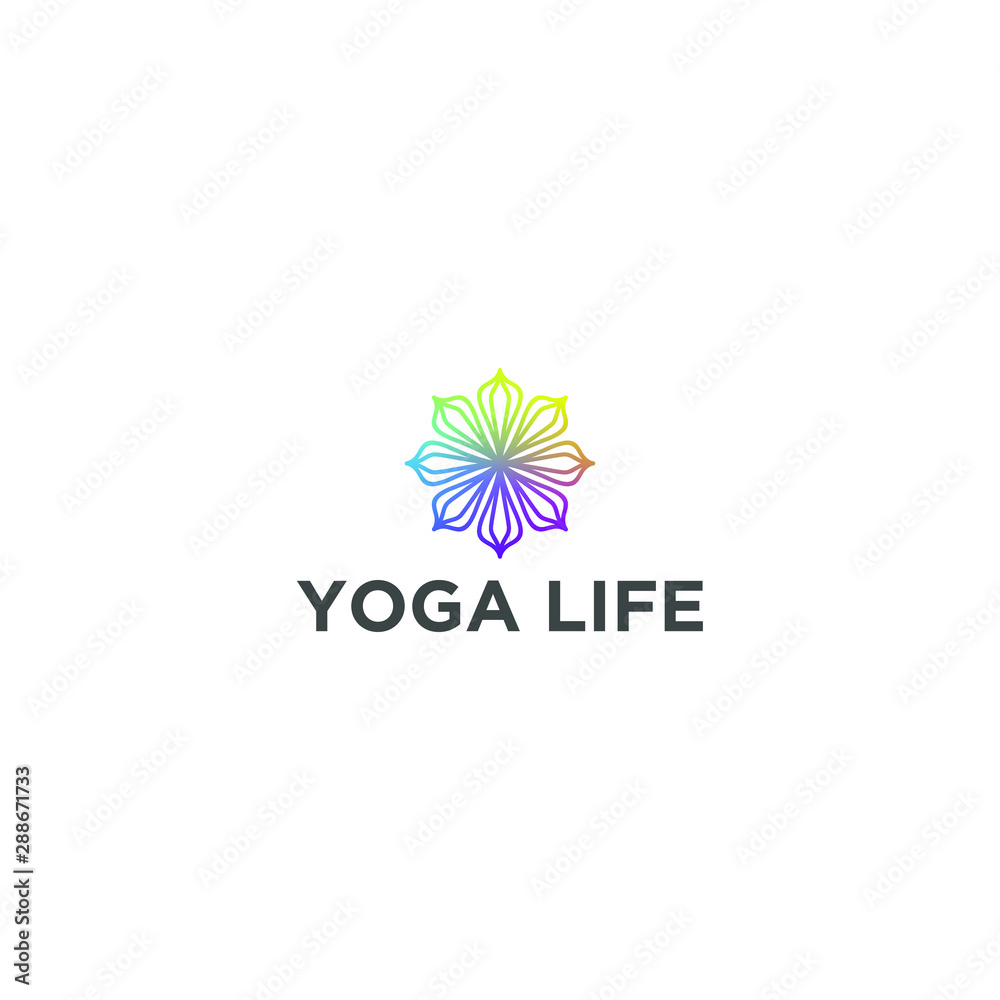 Modern yoga logo - wellness massage teraphy salon Modern yoga logo - wellness massage teraphy salon