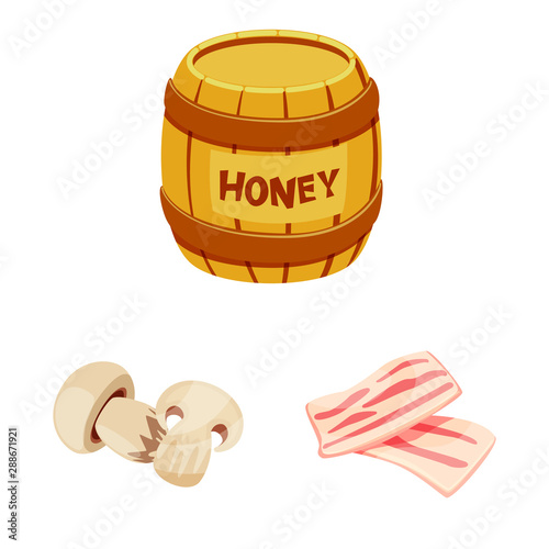Vector design of food and flavors sign. Set of food and ingredient stock symbol for web.