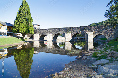 Detail of the Pilgrims Bridge of Molinaseca, province of León, Castile and Leon, Spain photo