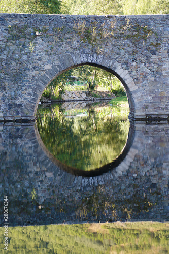 Detail of the Pilgrims Bridge of Molinaseca, province of León, Castile and Leon, Spain photo