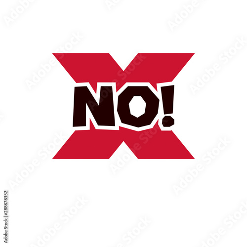 Red x symbol. Vector reject...