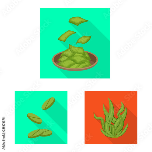 Vector design of protein and sea logo. Collection of protein and natural vector icon for stock. photo