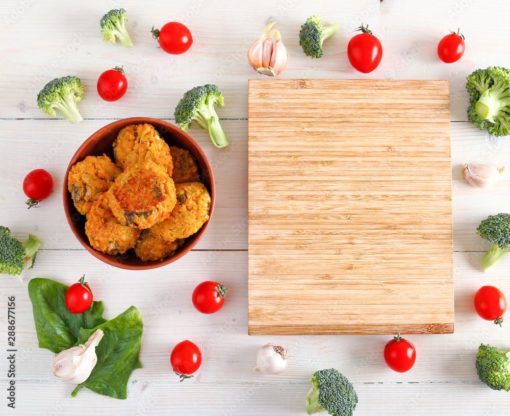 Vegan products with wood menu Vegan products with wood menu
