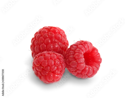 Red raspberries without leaves isolated
