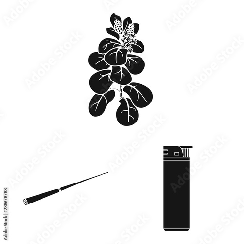 Vector illustration of anti and habit icon. Set of anti and tobacco vector icon for stock.