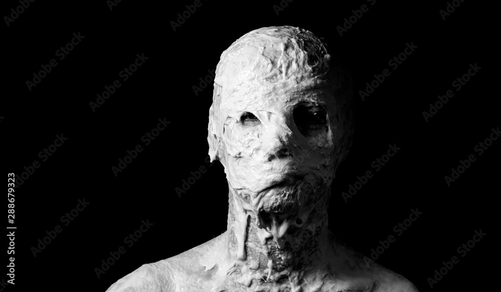 ugly shapeless face made of white mass terrible dramatic portrait of a guy ugly shapeless face made of white mass terrible dramatic portrait of a guy