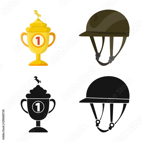 Isolated object of equipment and riding icon. Set of equipment and competition stock vector illustration.