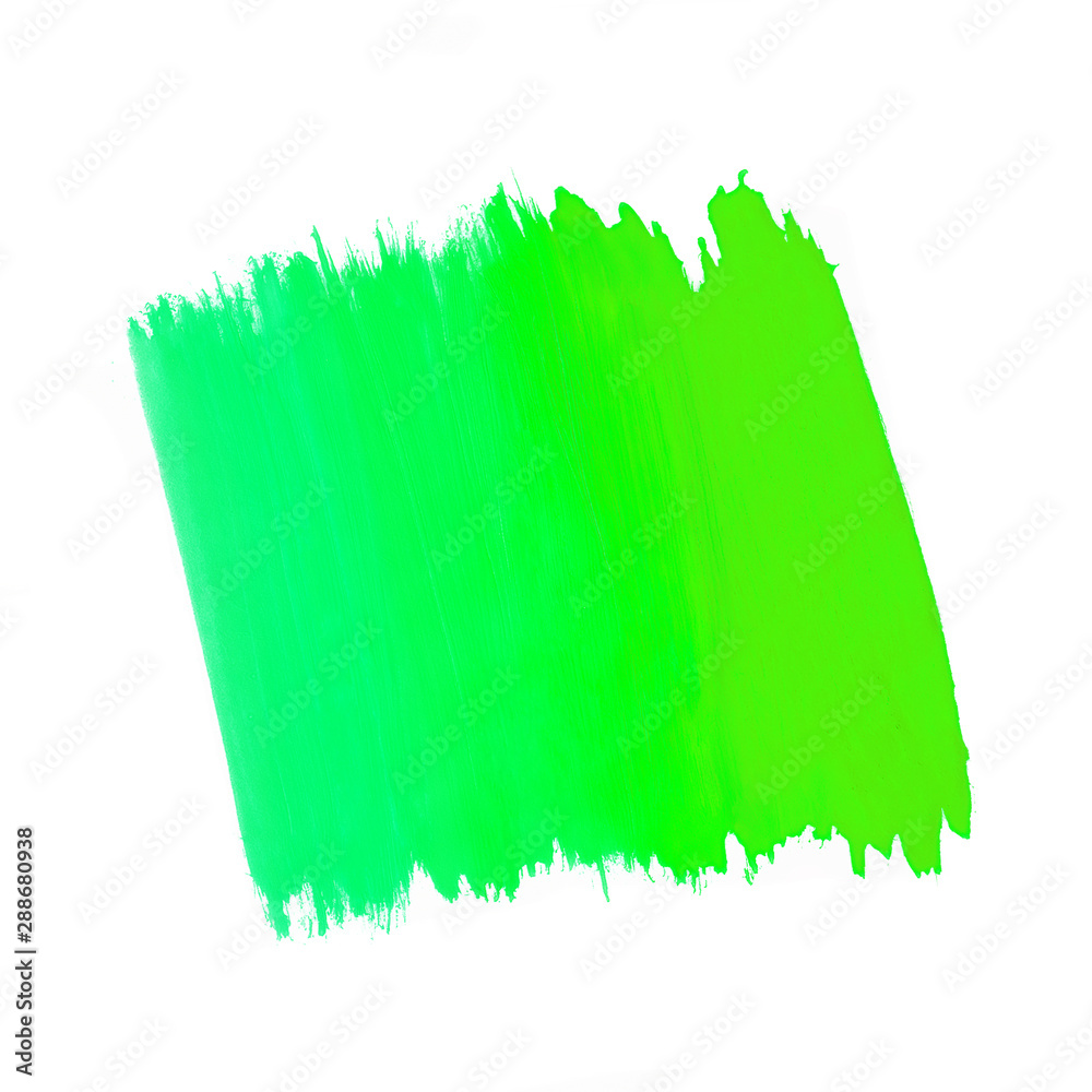 Green abstract hand drawn paint background. Summer gradient. Design elements for text.