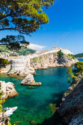 Fototapeta Naklejka Na Ścianę i Meble -  Amazing view of Dubrovnik City Walls and the Adriatic Sea