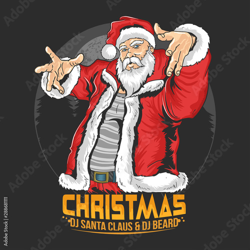 SANTA CLAUS RAPER HIP HOP CHRISTMAS PARTY ARTWORK