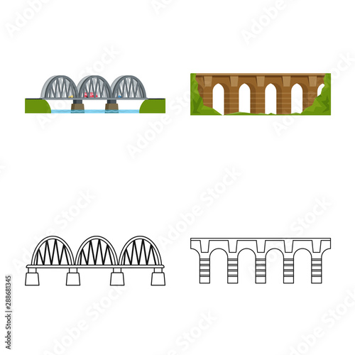 Isolated object of connection and design sign. Set of connection and side stock symbol for web.