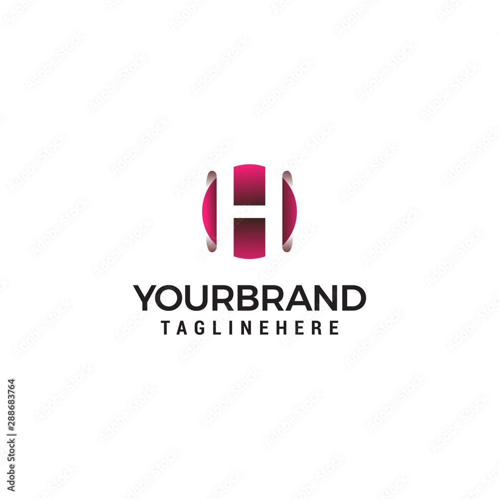 letter H in circle shape logo design concept template letter H in circle shape logo design concept template
