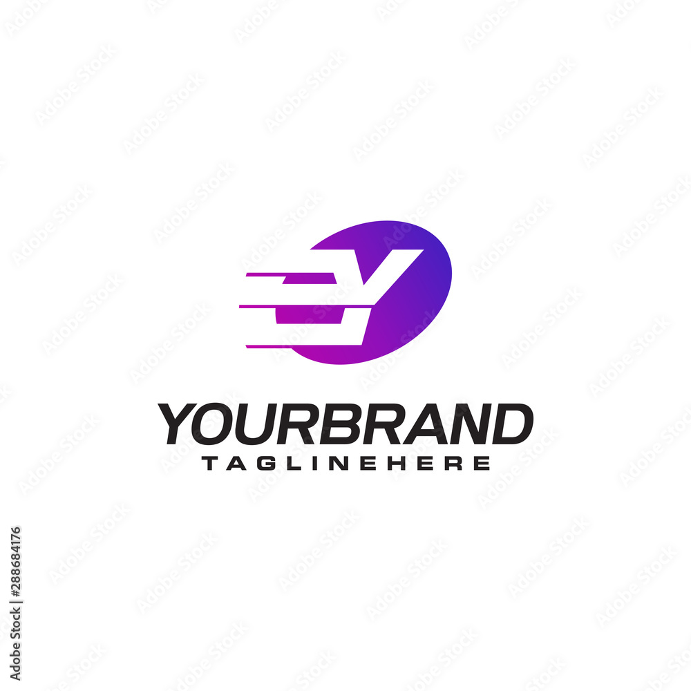 Abstract letter Y logo with fast speed lines fast speed moving delivery concept design Abstract letter Y logo with fast speed lines fast speed moving delivery concept design