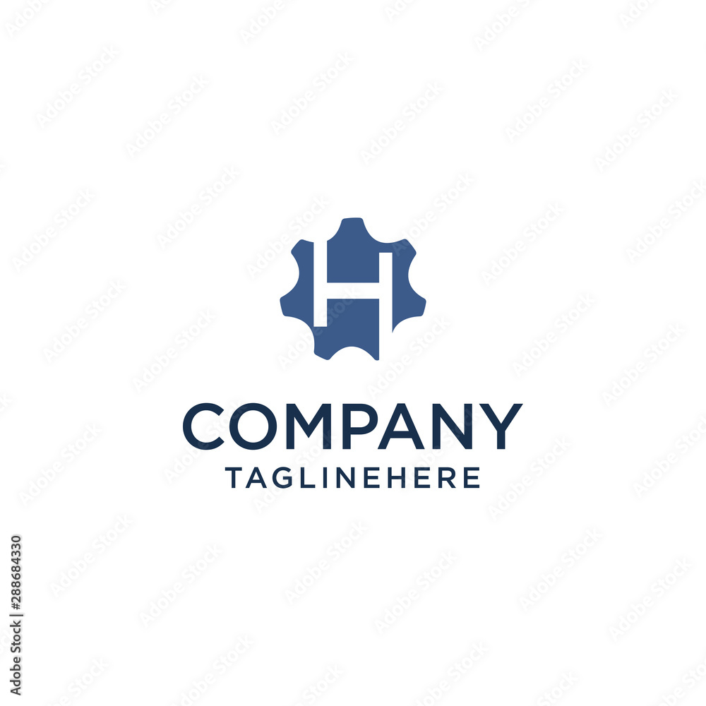 Obraz premium H logo initial letter design template vector inside gear shape design concept