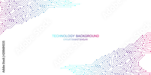 Computer motherboard vector background with circuit board electronic elements. Electronic texture for computer technology, engineering concept. Motherboard computer generated abstract illustration