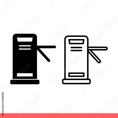 Turnstile icon set in flat isolated on white background, barrier vector illustration for web site or mobile app
