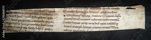 C12th MSS manuscript on vellum handwritten fragment of Acts from the New Testament - twelfth century, parchment photo