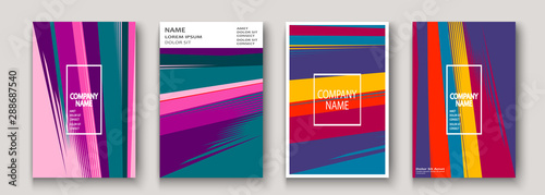 Modern cover collection design. Abstract retro 90s style texture of colorful neon lines. Striped trends background. Future geometric patterns. Design presentations, print, flyer, business cards