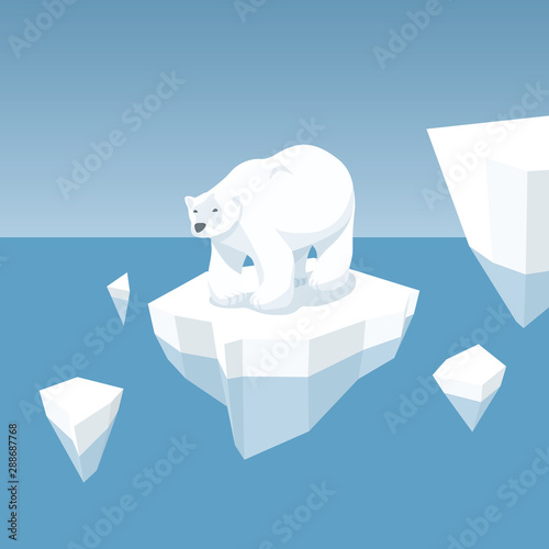 Melting Iceberg And White Bear