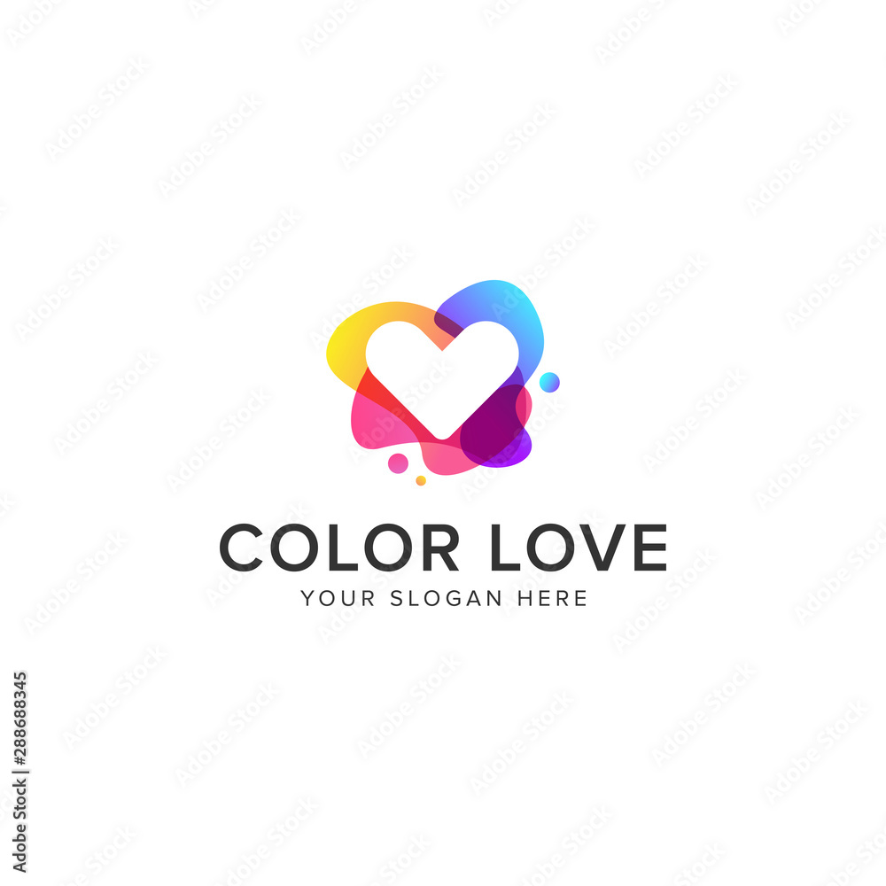 Color love logo vector icon