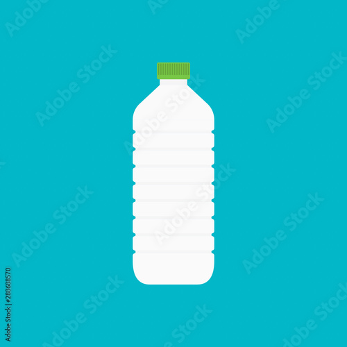 Plastic bottle of water icon on blue background