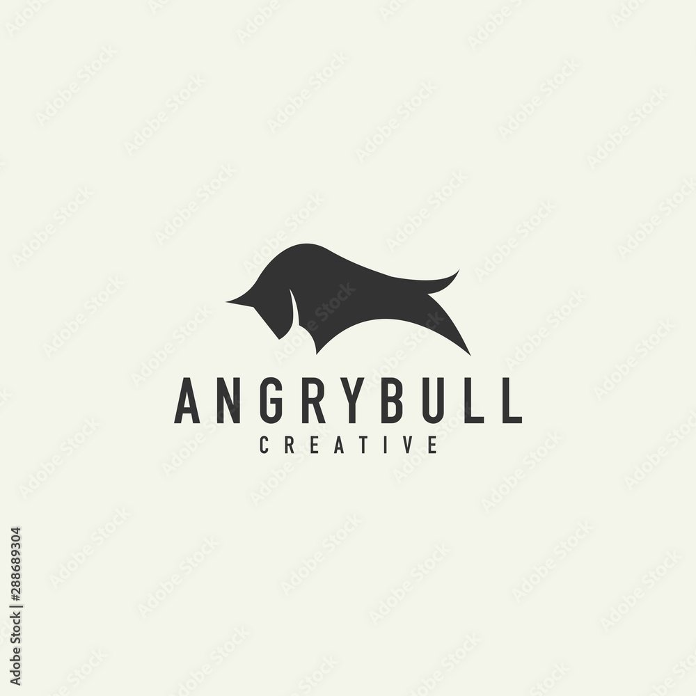 Naklejka premium bull silhouette logo - vector illustration on a light background