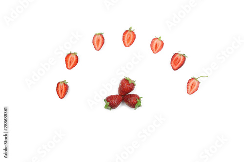 A set of fresh strawberry isolated on white background. © kazim kuyucu