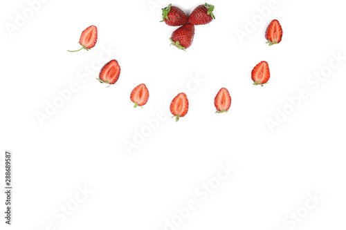 A set of fresh strawberry isolated on white background. © kazim kuyucu