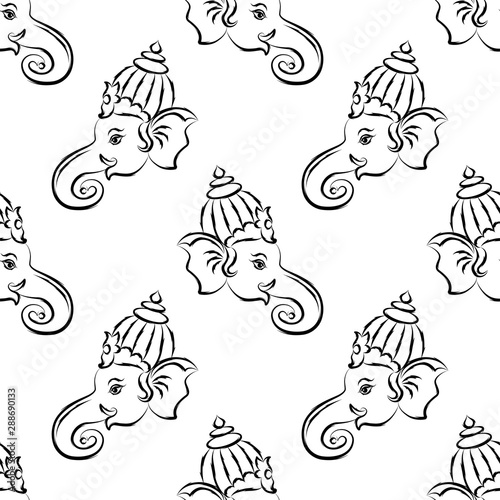 Ganesha The Lord Of Wisdom Seamless Pattern