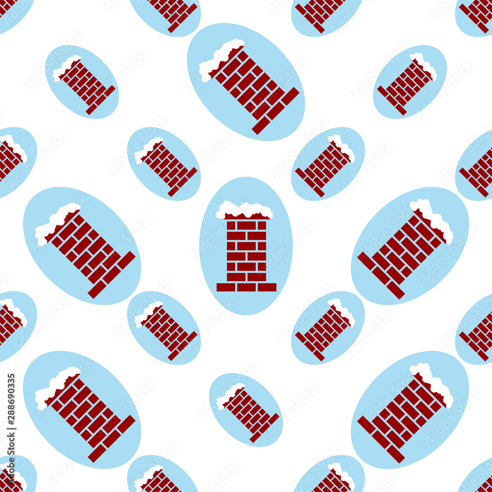 Brick Chimney Icon With Snow And Smoke Seamless Pattern Brick Chimney Icon With Snow And Smoke Seamless Pattern