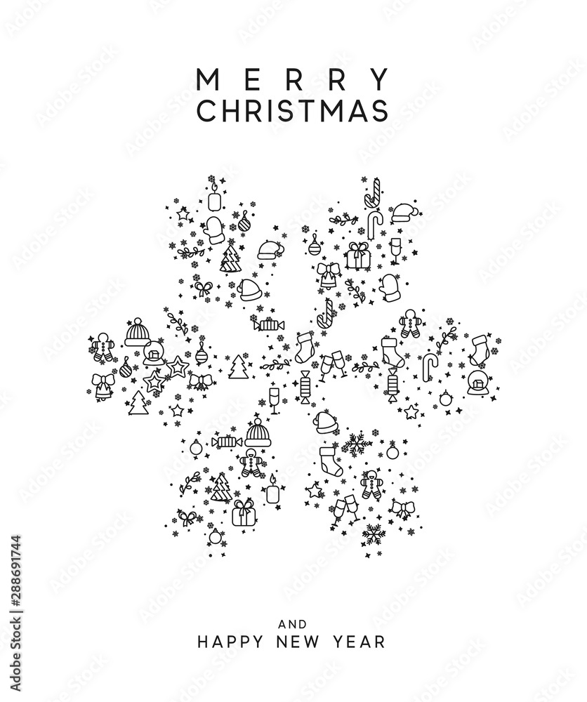 Christmas background with festive decorative elements