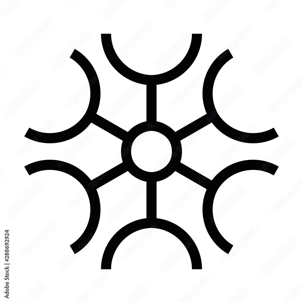 Obraz premium Snowflake icon. Christmas and winter theme. Simple flat black illustration on white background