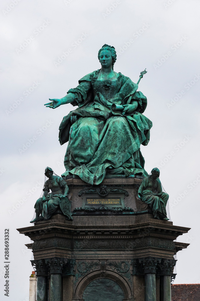 Monument to Maria Theresa in Vienna on the square near the Museum of Natural History.
