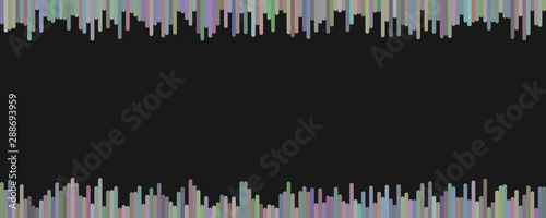 Banner background template design - horizontal vector graphic from vertical rounded stripes