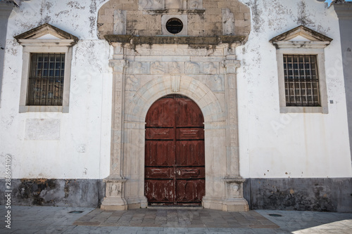 Architectural detail of the Church of Our Lady of Grace in Moncarapacho, Portugal photo