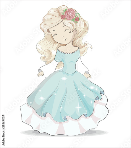 little princess in blue dress