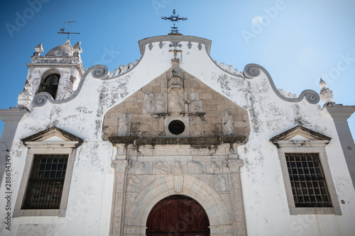 Architectural detail of the Church of Our Lady of Grace in Moncarapacho, Portugal photo
