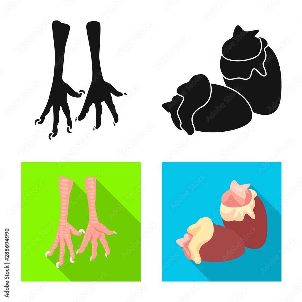 Isolated object of product and poultry sign. Collection of product and agriculture stock symbol for web.