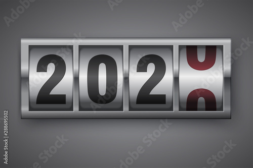 mechanical counter showing 2020