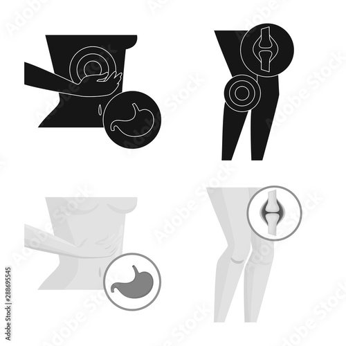 Vector illustration of hospital and rendering logo. Collection of hospital and help stock vector illustration.