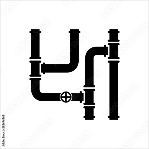 Pipe Icon, Pipe Fitting Icon, Water, Gas, Oil Pipeline, Plumbing Work