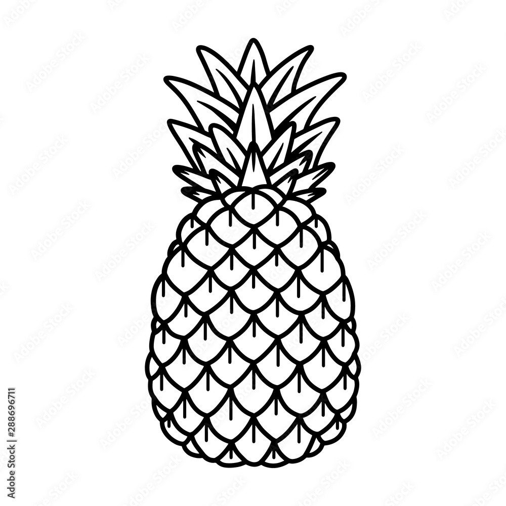 Pineapple hand drawing old school tattoo. Pineapple hand drawing old school tattoo.