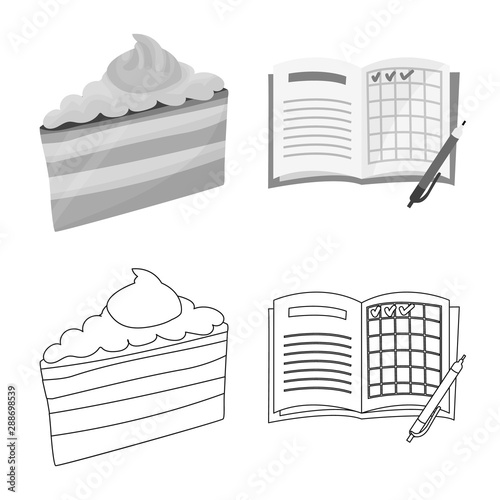 Vector illustration of diet and treatment logo. Set of diet and medicine stock vector illustration.