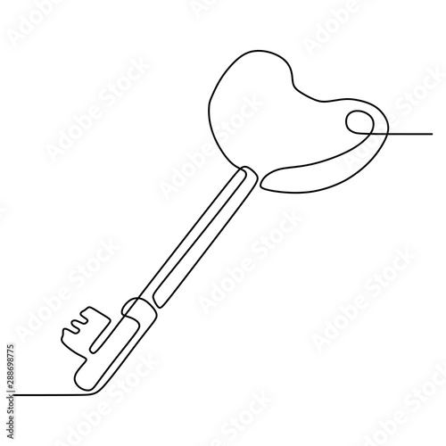 key tool continuous one line drawing minimalist vector illustration object minimalism sign and symbol of security