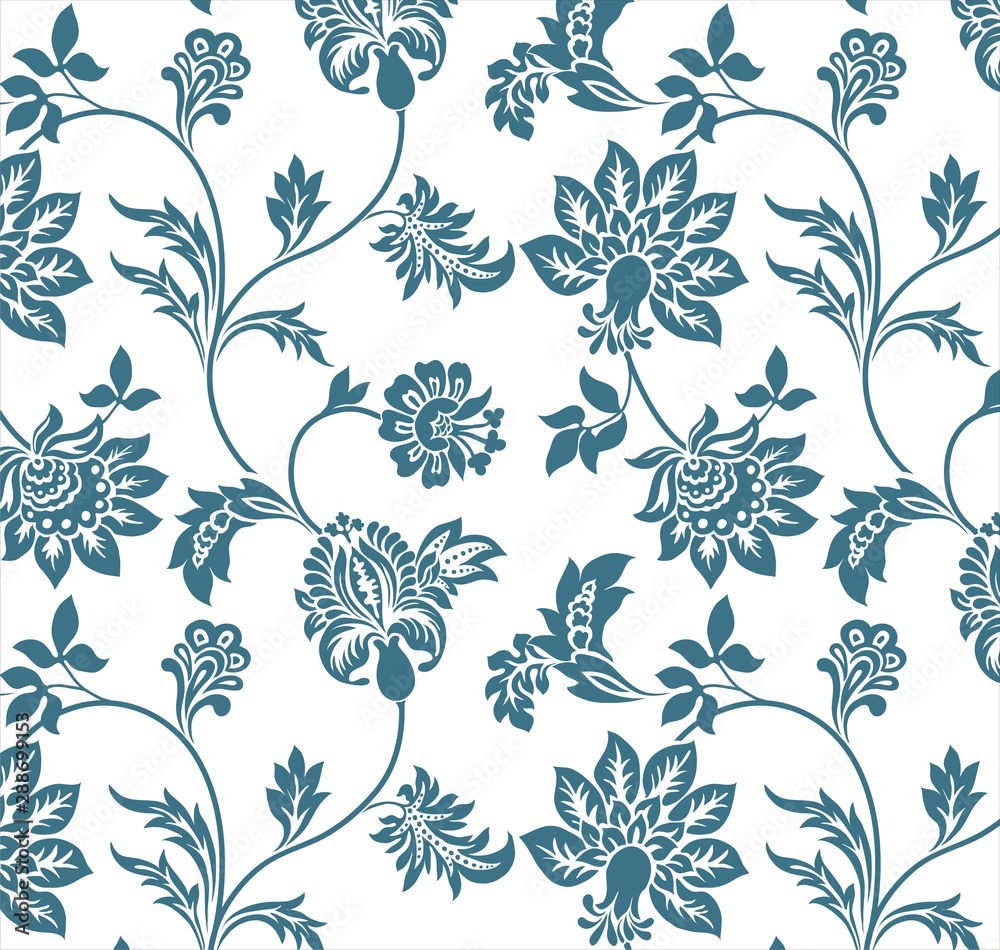 Fototapeta premium wedding card design, paisley floral pattern , India 
