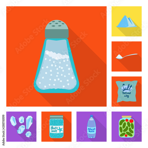 Vector design of raw and kitchen sign. Collection of raw and sea stock vector illustration.