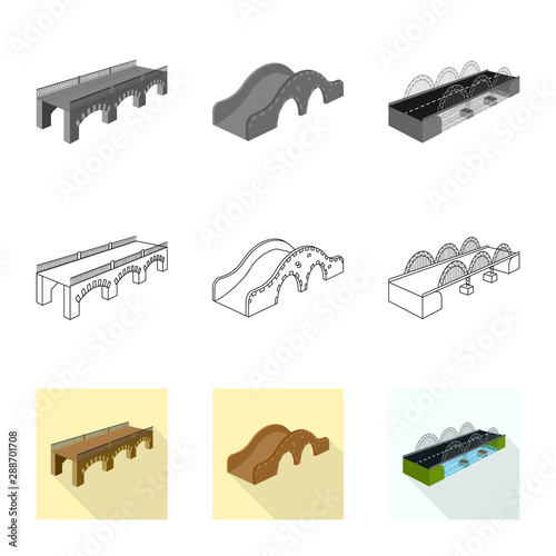Isolated object of connection and design sign. Collection of connection and side stock vector illustration.