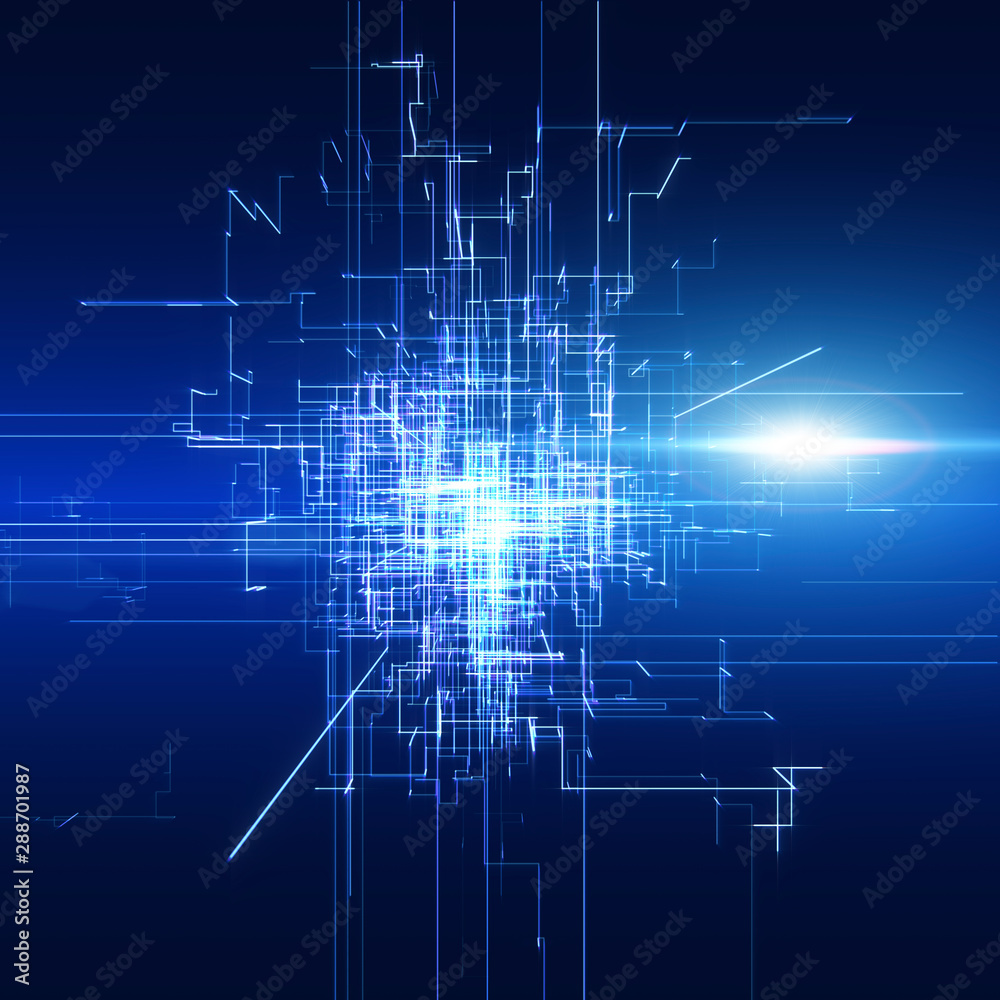 Obraz premium Modern Electronic Circuit Board, Conductors And Neural Signals. Digital Connectivity, Artificial Intelligence And Data Storage Concept.