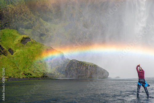 Skógafoss Waterfall rainbow - Iceland © Marcin Kumorek