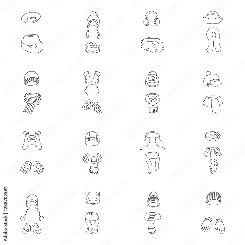 Isolated object of winter and cold sign. Set of winter and warm vector icon for stock. Isolated object of winter and cold sign. Set of winter and warm vector icon for stock.